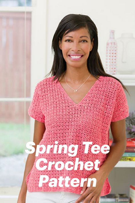 Boxy Tee Pattern, Tee Shirt Pattern, Women Tops Design, Crochet Blouse Free Pattern, Crochet Sweater Free, Summer Top Pattern, Crochet Tee, Crochet Sweater Pattern Free, Womens Crochet Patterns