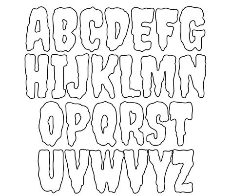 Spooky Bubble Letters, Ghost Font Alphabet, Pumpkin Carving Letters, Halloween Fonts Alphabet Handwritten, Halloween Alphabet Letters Printable, Boo Letters Halloween, Halloween Letters Alphabet, Spooky Fonts Alphabet, Bubble Letter Y