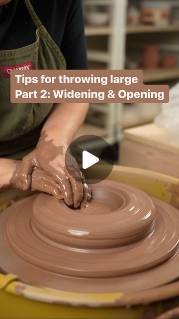 Twisted Clay Studio on Instagram: "This is a continuation of our videos on throwing large. Last time we centered 5 pounds of clay and here I am creating the opening and getting ready to pull our five pound pot.

#pottery #ceramics #handmade #clay #art #ceramic #ceramicart #stoneware #potterylove #instapottery #wheelthrown #handmadepottery #pottersofinstagram #handmadeceramics  #tableware #contemporaryceramics #potterystudio #artist #glaze #potter #potterylife #potteryteacher
#potterylife #potteryteacher #potterylesson #potteryhowto #potterytutorial" Pottery Pulling Up, Throwing A Plate On The Wheel, Throw Pottery Ideas, Thrown Ceramics Ideas, Pottery Videos Wheel, Throwing Pottery Videos, Pottery Throwing Ideas, Pottery Ideas Wheel Thrown, Wheel Throwing Ideas