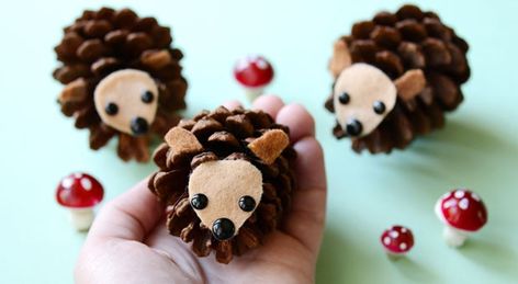 Pine Cone Hedgehogs | Play | CBC Parents Fairy Pots, Julie Arkell, Pinecone Crafts Kids, Hedgehog Craft, Pine Cone Art, Pinecone Crafts, Cone Crafts, Autumn Activities For Kids, Craft Easy