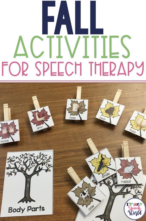 {New} Fall Speech Activities Fall Speech Therapy, Speech Therapy Activities Preschool, Activities For Speech Therapy, Speech Therapy Crafts, Love Speech, Fall Themes, Preschool Speech Therapy, Speech Therapy Games, Speech Language Activities