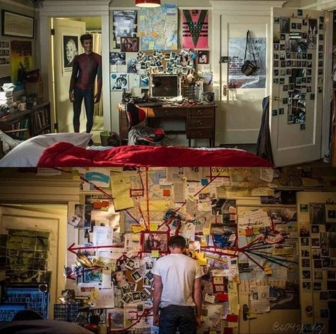 Peter Parker Bedroom, Spiderverse Cinematography, Peter Parker Room, Spider Man Room Ideas, Balto Film, Peter Parker Andrew Garfield, Spiderman Room, Parker Outfit, Parker Spiderman