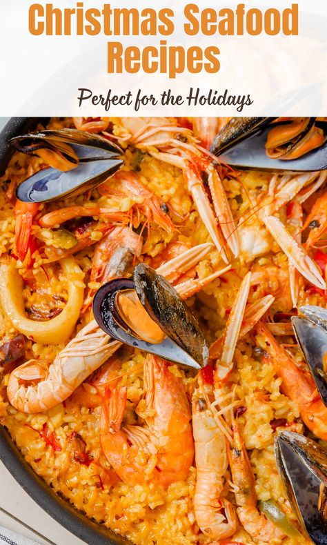 Add a delicious twist to your holiday celebration with these easy-to-make Christmas seafood recipes. Discover the best dishes that are sure to impress your guests and have them coming back for more! Get cooking today and make your holiday season one to remember! Christmas Seafood, Beef And Potato Stew, Paella Recipe, Best Seafood Recipes, Impressive Recipes, Fool Proof Recipes, Global Recipes, Recipe Roundup, Authentic Recipes