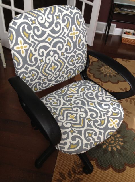 Office Chair Slip Cover, Recover Office Chairs, Office Chair Redo, Desk Chair Diy, Office Chair Makeover, Desk Chair Covers, Teacher Chairs, Office Chair Diy, Diy Chair Covers