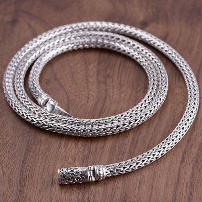 5mm Men's Sterling Silver Braided Chain 22”-24” Soundwave Jewelry, Silver Jewelry For Men, Gold Jhumka, Jewelry Cheap, Real Diamond Necklace, Gold Jhumka Earrings, Silver Jewlery, Mens Silver Jewelry, Silver Jewellery Online