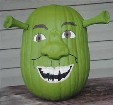 How cute Shrek Pumpkin, October Pumpkins, Book Character Pumpkins, Pumkin Decoration, Creative Pumpkin Painting, Creative Pumpkin Decorating, Character Pumpkins, Pumpkin Decorating Contest, Creative Pumpkin Carving