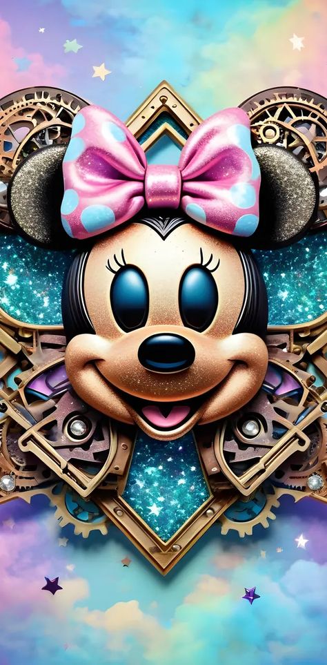 Minnie Mouse Wallpaper, Mouse Wallpaper, Metallic Rainbow, Minnie Mouse, Rainbow, Wallpapers