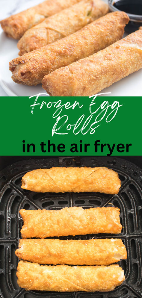 Prepare frozen egg rolls in the air fryer for a quick and easy meal! These delicious Chinese restaurant favorites are ideal for dinner, cooking up fast and crispy. Egg Roll In Air Fryer, Frozen Egg Rolls In Air Fryer, Egg Roll Recipes Air Fryer, Air Fry Egg Rolls, Air Fryer Frozen Food, Air Fryer Egg Rolls, Frozen Egg Rolls, Shrimp Egg Rolls, Air Fryer Recipes Chicken Breast