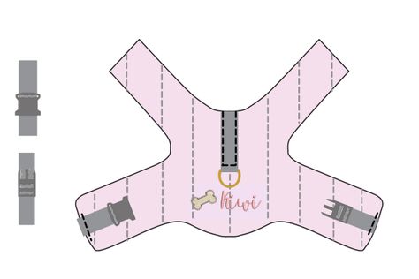 How to Create a Dog Harness, Part 2: Embroidery and Sewing - WeAllSew Step In Dog Harness Pattern Free, Pet Harness Pattern, Free Dog Harness Sewing Pattern, Small Dog Harness Pattern Free, Dog Harness Patterns Free Printable, Diy Dog Harness Pattern Free, Dog Harness Sewing Pattern, Diy Dog Harness, Dog Vest Pattern