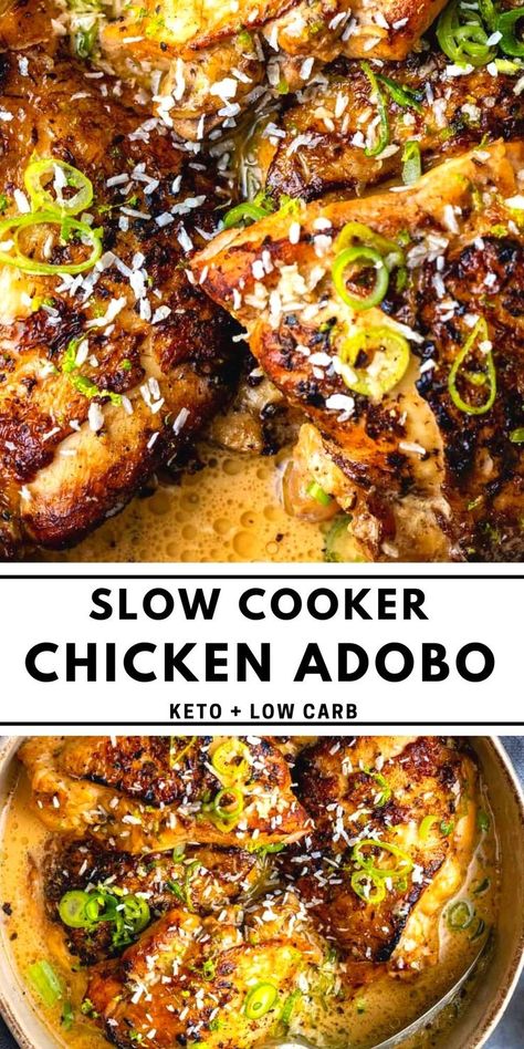 Chicken Adobe In Crockpot, Philippino Recipes, Chicken Adobe, Philippine Food, Dairy Free Keto, Dairy Free Keto Recipes, Make Shredded Chicken, Chicken Adobo, Adobo Recipe