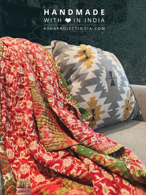 As the days get colder wrap up in a cozy Kantha Throw Blanket! Your purchase helps bring hope to our women in India, each blanket goes through the hands of 5 women and creates 30 hours of work.  Check them out with the link below. Asha-project.myshopify.com/collections/kantha-blankets . . . . #hopechangeseveryting #handmade #artisanmade Kantha Throw Blanket, Women In India, Kantha Blankets, Kantha Throw, Kantha Quilt, Blankets, Throw Blanket, Queen, India