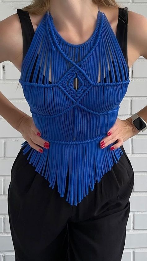 Macrame Blouse, Macrame Vest, Macrame Wedding Decor, Beads Clothes, Macrame Clothes, Macrame Colar, Macrame Wedding, Macrame Dress, Photoshoot Props