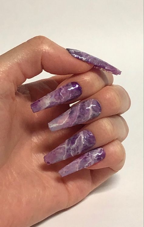 Amethyst design press on nails Gemstone Inspired Nails, Amythest Nail Designs, Amethyst Nail Designs, Amythest Nails, Amethyst Nail Art, Amethyst Nails Designs, Amethyst Nails Acrylic, Gemstone Nails, Amethyst Nails