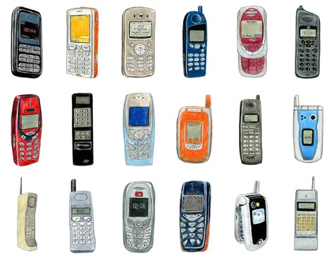 18 mobile phone drawings. | 18 mobile phones. Graphite and c… | Flickr Old Phones, Colour Pencil, Scrapbook Journal, Journal Stickers, Scrapbook Stickers, Digital Collage, 2023 2024, No Se, Collage Art