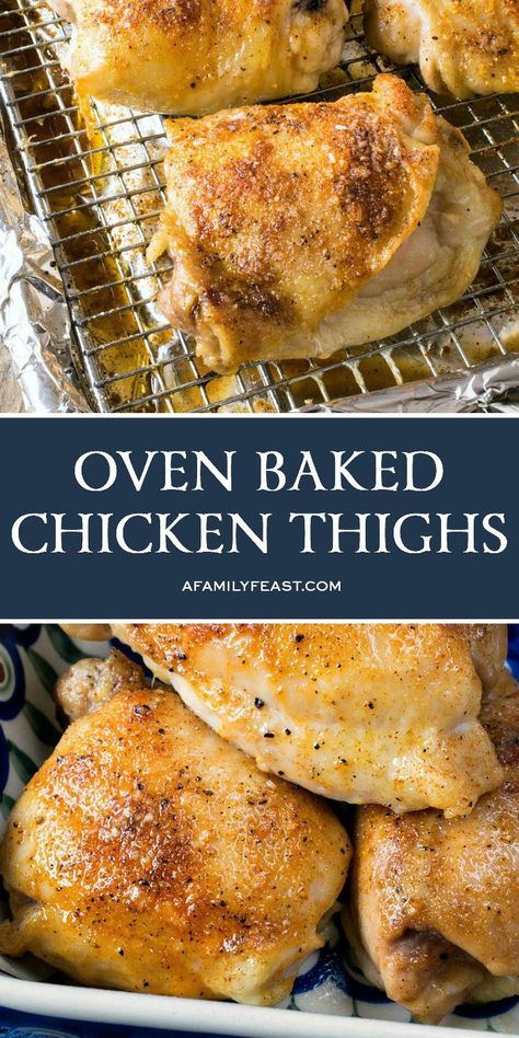 Cook Chicken Thighs In Oven, Baked Bone In Chicken, Chicken Thighs In Oven, Oven Roasted Chicken Thighs, Baked Chicken Recipes Oven, Cooking Chicken Thighs, Chicken Thights Recipes, Oven Baked Chicken Thighs, Bone In Chicken