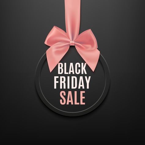 Black friday round banner with pink ribb... | Premium Vector #Freepik #vector #background #banner #brochure #flyer Black Friday Sale Poster Design, Banner Black Friday Design, Beauty Salon Poster Design, Black Friday Aesthetic, Salon Poster Design, Black Friday Design Ideas, Black Friday Cosmetics, Black Friday Pink, Black Friday Advertising