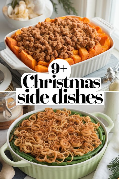 Make your holiday feast shine with these quick and tasty Christmas side dishes! From creamy mashed potatoes and roasted veggies to flavorful stuffing and festive cranberry sauce. these recipes are sure to impress your family and friends. Bring joy to your table this season with these simple holiday favorites! Vegetables Side Dishes For Christmas, Christmas Side Dishes Gluten Free, Traditional Christmas Dinner Side Dishes, Fancy Christmas Side Dishes, Xmas Sides Dishes, Easy Christmas Dinner Side Dishes, Easy Christmas Vegetable Side Dishes, Holiday Veggie Sides, Easy Christmas Dinner Sides