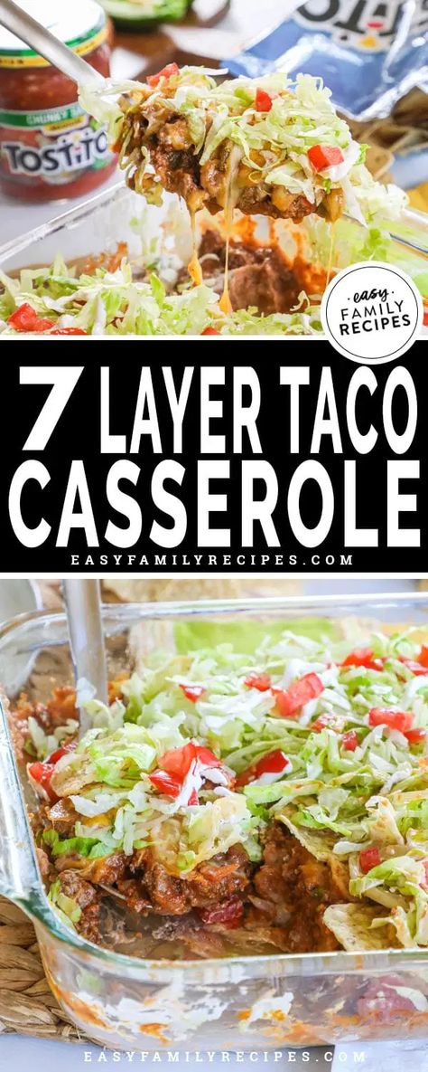 Layer Taco Casserole, Taco Casserole With Tortillas, Ground Beef Taco Meat, Beef Taco Meat, Layered Taco Salads, Ground Beef Taco, Ground Beef Dinner, Dinner Casserole Recipes, Casserole Easy