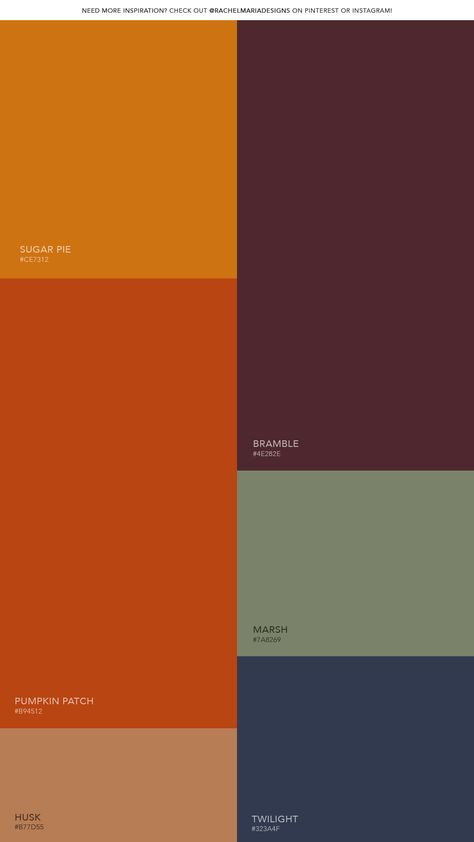 Color palette inspiration for creative projects, warm colors fall autumn Fall Jewel Tone Color Palette, Curry Color Palette, Modern Autumn Color Palette, Rust Orange Color Combinations, 7 Colors Palette, Deep Colors Palette, Autumn Aesthetic Palette, South Indian Colour Palette, Autumn Blue Color Palettes