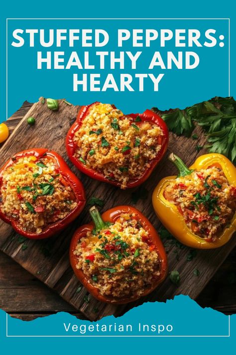 These stuffed pepper recipes are healthy, hearty, and full of flavor! Perfect for a wholesome dinner. 🥦 #StuffedPeppers #HealthyEats #FlavorfulCooking #VegetarianInspo Persian Stuffed Peppers, Healthy Stuffed Peppers Recipe, Healthy Stuffed Peppers, Veggie Stuffed Peppers, Stuffed Pepper Recipes, Pepper Recipes Healthy, Stuffed Peppers Healthy, Pepper Recipes, Stuffed Pepper