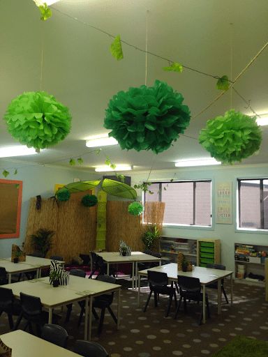 Forest Theme Classroom, Jungle Theme Classroom Decorations, Rainforest Classroom, Safari Theme Classroom, Safari Classroom, Classroom Shelves, Jungle Classroom, Forest Classroom, Jungle Theme Decorations