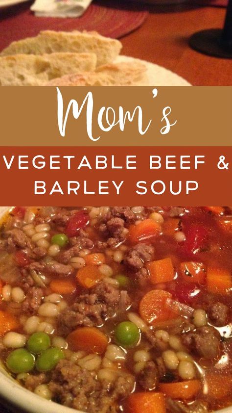 Beef And Barley Vegetable Soup, Veg Beef Barley Soup Recipes, Vegetable Beef Soup With Barely, Beef Barley Vegetable Soup Recipes, Small Batch Beef Barley Soup, Beef Barley Soup Recipes With Hamburger, Vegetable Beef Barley Soup Recipe, Beef Barley Soup With Ground Beef, Vegetable Soup With Barley