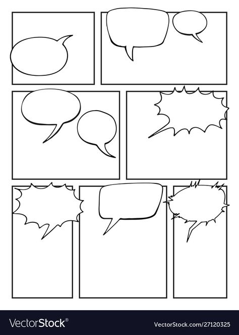 Comic Bubble Speech, Comic Template With Characters Talking, Easy Comic Drawings, Blank Comic Book Pages, Make A Comic Book, Comic Book Page, Dialogue Bubble, Create Your Own Comic, Comic Template