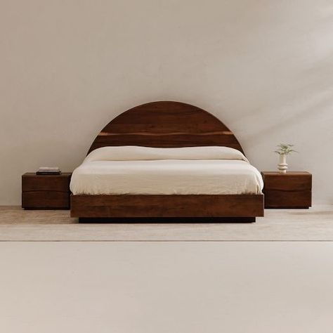 Wood Beds | West Elm Headboard Wood, West Elm Bedding, Modern Upholstered Beds, Wooden Beds, Furniture Material, Water Based Stain, Contemporary Bed, Wood Beds, Pottery Barn Teen