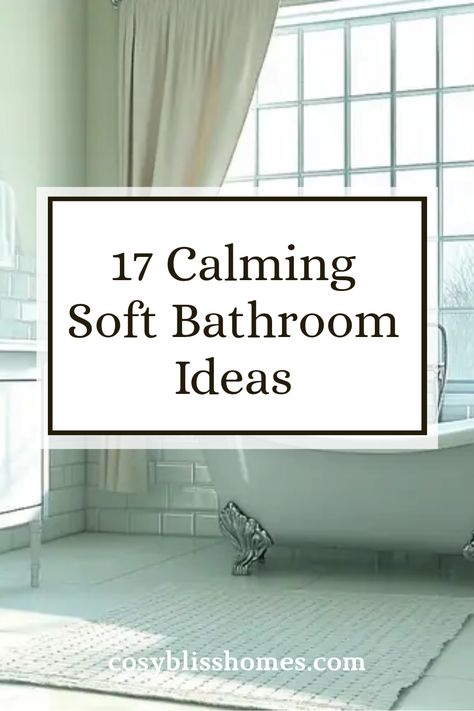 Ready to transform your bathroom into a peaceful retreat? Dive into these 17 calming bathroom ideas, featuring soft colors and elegant touches that turn your space into a mini spa! From decluttered surfaces to soothing textures, these designs will help you unwind after a long day. Explore how strategic lighting and luxurious accessories can infuse relaxation into your self-care routine. Perfect for anyone wanting their own serene oasis at home—these updates are easy to implement and budget-friendly. Take the first step! Calming Bathroom Ideas Master Bedrooms, Simple Elegant Bathroom Ideas, Calm Master Bath, Bathroom Ideas Calming, Spa Retreat Bathroom, Large Bathroom Ideas Decor, Spa Bath Ideas, Peaceful Bathroom Ideas, Relaxing Bathroom Ideas Zen