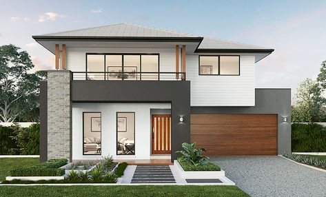 Clarendon Collection Range A grand vision. A rewarding family home House Facades Australia, Facade Color, Clarendon Homes, Double Storey House, House Facades, House Facade, Architecture Building Design, Building Designs, Storey Homes