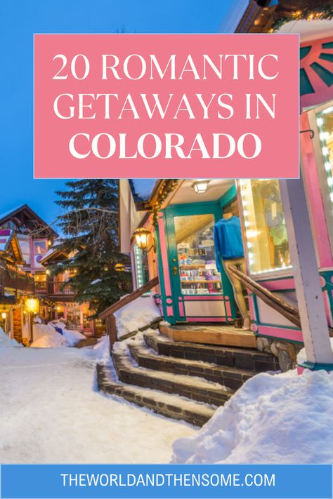 Plan a romantic rendezvous amidst the Colorado peaks! 🏔️💖 Delve into our blog post showcasing '20 Romantic Getaways in Colorado, That You'll LOVE!' 🌹🌄 Whether you're a couple of adventurers or seeking relaxation, Colorado offers the perfect escape. Let's explore the allure of the Rocky Mountains and create memories that'll last a lifetime! 🍃💏 Colorado Weekend Getaway, Colorado Honeymoon Winter, Colorado Getaways For Couples, Colorado Couples Vacation, Romantic Winter Getaways In The Us, Colorado Hot Springs Map, Romantic Anniversary Trips, Colorado Places To Visit, Weekend In Denver