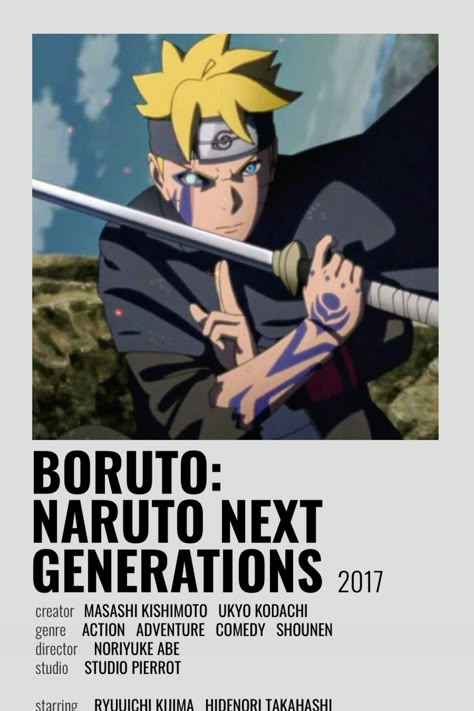 Boruto: Naruto Next Generation Minimalist Poster! (2 of the starring names got cut off) Naruto Names, Film Naruto, Boruto Movie, Japanese Pop Art, Anime World, Boruto Next Generation, Poster Anime, Anime Watch, Anime Titles