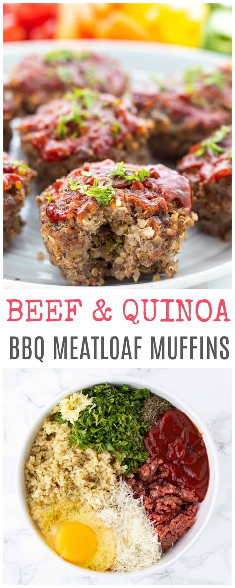 Protein Packed Dinner, Quinoa Meatloaf, Bbq Meatloaf, Quinoa Recipes Healthy, Dinner Simple, Meatloaf Muffins, Freezer Friendly Meals, Minced Meat, Freezer Friendly