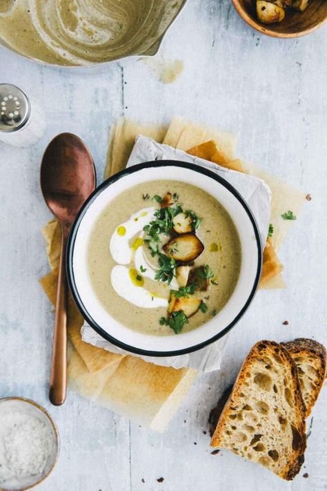 Creamy Wild Mushroom Soup is one of the best homemade comfort foods: Easy and quick to make, yet super comforting and hearty. #mushroomsoup #soup #fallrecipes #quick #easy #glutenfree Comfort Foods Easy, Wild Mushroom Soup, Mushroom Soup Recipe, Homemade Comfort Food, Wild Mushroom, Food Photography Inspiration, Wild Mushrooms, Healthy Soup Recipes, Tempeh