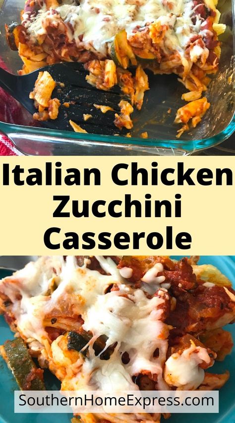 Italian chicken zucchini penne casserole is a super easy one dish meal the family will love. #chickencasserole #chickendinner Penne Casserole, Chicken Zucchini Bake, Zucchini Health Benefits, Chicken Zucchini Casserole, Costco Rotisserie Chicken, Slow Cooker Ground Beef, Zucchini Casserole Recipes, Zucchini Casserole, Cheesy Zucchini