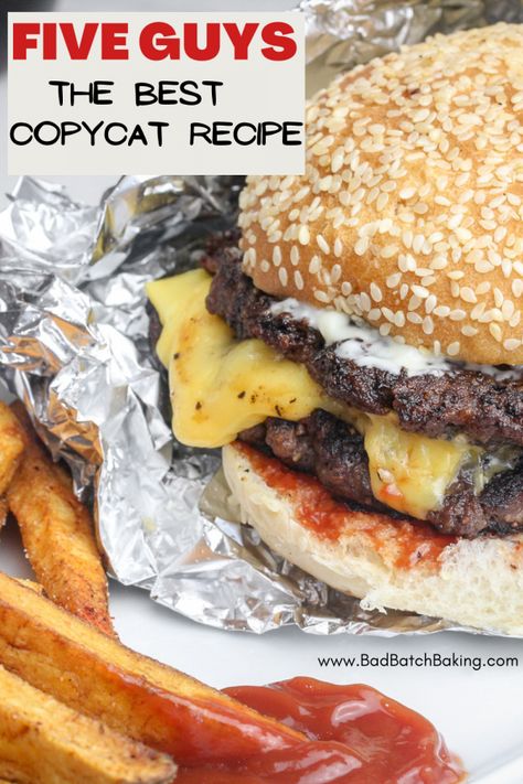 Copycat Red Robin Burgers, Copycat Hamburger Recipes, Biggby Copycat Recipes, Mcdonald’s Burger Recipe, Moe’s Copycat Recipes, Copycat 5 Guys Burger, Crazy Burger Recipes, Copycat Five Guys Burger, Mcdonalds Burger Recipe