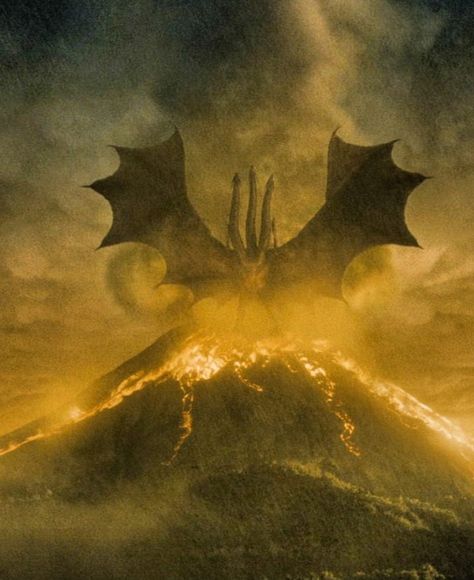 King Ghidorah Wallpaper, Ghidorah Wallpaper, King Ghidorah Art, Ghidorah Art, Monster Verse, Burning City, King Ghidorah, Trippy Iphone Wallpaper, Godzilla 2014