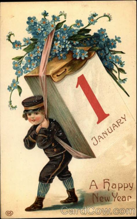 30 Strange and Creepy Vintage New Year’s Postcards From Between the 1900s and 1910s ~ Vintage Everyday Vintage Happy New Year, New Year Post, Vintage Holiday Cards, Happy New Year Pictures, Creepy Vintage, Happy New Year Photo, New Year Postcard, Happy New Year 2019, A Happy New Year