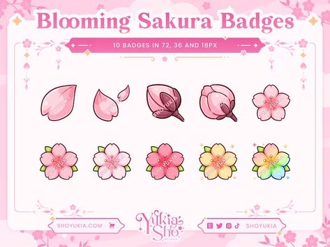 Blooming Sakura Sub Badges pink for Twitch/youtube/discord Twitch Bit Badges Twitch Sub Badges Subscriber Badges Discord Roles - Etsy Pink Vector Discord, Strawberry Twitch Overlay, Discord Roles, Barbie Magazine, Sub Badges For Twitch, Pixel Twitch Badges, Twitch Bits, Twitch Sub Badges, Twitch Badges