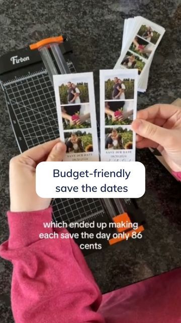 Honeyfund on Instagram: "Save the dates under 86 cents a piece? Yes please. ✔️⁣ ⁣ DIY a polaroid strip-style save the date in Canva for a unique look that's super budget-friendly.⁣ ⁣ 🎥: TikTok/annabelle.bovee⁣ ⁣ ⁣ #weddingDIY #savethedates #weddinginvites" Diy Wedding Save The Dates, Save The Date Unique Ideas, Save The Dates Polaroid, Save The Date Polaroid, Polaroid Wedding Save The Date, Save The Date Polaroid Diy, Cute Save The Date Ideas, Creative Save The Date Ideas, Diy Save The Date Ideas