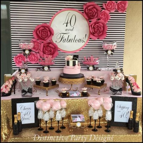 Fashion Birthday Party Ideas | Photo 8 of 16 | Catch My Party Glam 40th Birthday Ideas For Women, Female 40th Birthday Party Ideas, Fashion Party Ideas, 40 And Fabulous Cake, Fashion Birthday Party Ideas, Shop Chandelier, 40th Birthday Party Themes, 40th Party Ideas, 40th Birthday Themes