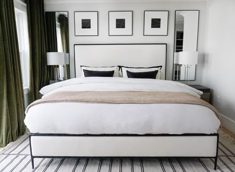 Julie Sousa on Instagram: “Symmetry or asymmetry? It’s a personal preference. Symmetry is typically associated with being timeless and classic. But in reality,…” Julie Sousa, Master Suite Decor, Nyc Bedroom, Dresser Wall, Redecorate Bedroom, 1st Place, Bedroom Layouts, Remodel Bedroom, Main Bedroom