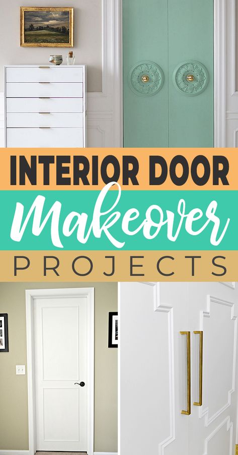 Check out these tutorials that show you how to take the doors you have and add a little DIY ingenuity to create a more upscale, custom interior door look. DIY home decor, door makeovers, home remodeling Diy Interior Doors Makeover, Accent Doors Interior, Door Makeover Diy Interiors, Update Interior Doors, Interior Door Makeover, Diy Interior Doors, Custom Interior Doors, Door Makeover Diy, Wallpaper Door