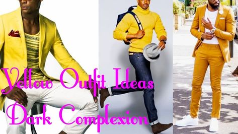 20 Ways To Style Yellow Outfit Ideas For Dark Complexion Men || Dark Men Fashion || by Look Stylish Yellow Pants Outfit Men, Dark Men Fashion, Yellow Outfit Ideas, Yellow Pants Outfit, Yellow Polo Shirt, Pants Outfit Men, Dark Complexion, Cream Pants, Dark Men