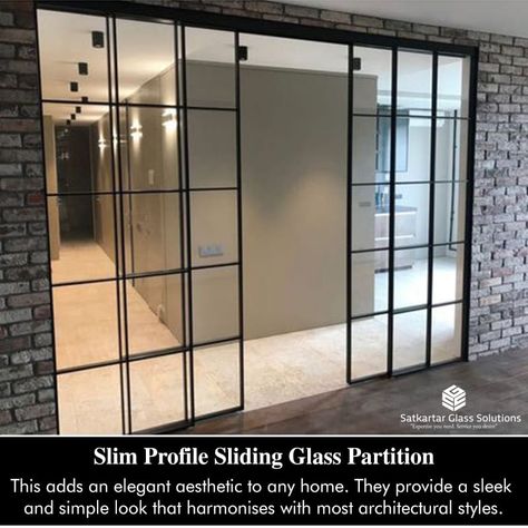 Slim Profile Sliding Glass Partition 💯 #SlidingGlassDoors #glasspartition #glasspartitions #glasspartitionsystems #interiordesign #gurgaoninteriordesigner #partitionsystems #interiordesigner #interiorstyling #interiordecorating #interiordesignidea #interiordesignidea #interiordesignideas #homestyle #architecturelovers #modernarchitecture #officepartitions #modularglasspartition #aluminium #architecture Sliding Glass Partition, Glass Partition Designs, Office Partition, Glass Partition, Wall Panelling, Partition Design, Folding Doors, Sliding Glass Door, Door Design