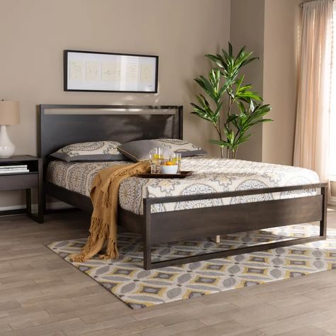 Contemporary Platform Bed, Queen Size Platform Bed, Queen Platform Bed, Wood Tones, Wood Platform Bed, Baxton Studio, Contemporary Bed, Stylish Bedroom, Platform Bed Frame