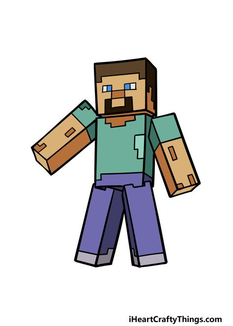 How to Draw Steve From Minecraft – A Step by Step Guide Minecraft Drawings Easy, Minecraft Drawing Ideas, How To Draw Steve, Steve From Minecraft, Minecraft Heads, Procedural Generation, Cool Drawing, Computer Drawing, School Book Covers