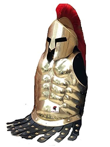 Medieval Roman King Leonidas 300 Spartan Helmet W/Red Plume + Muscle Body Armor Cuirass+ Leg Or Arm Guard Brass Hallo... Roman King, Medieval Halloween, Helmet Medieval, Roman Kings, King Leonidas, Greek Helmet, Corinthian Helmet, Spartan Helmet, Fantasy Gifts