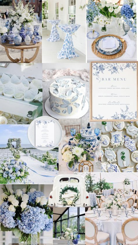 White And Blue Theme Wedding, Blue White China Wedding, Dusty Blue Modern Wedding, Blue And White Vintage Wedding, French Country Blue Wedding, Blue Willow Bridal Shower Ideas, Blue And White China Wedding Decor, Blue And White Southern Wedding, Vintage Blue Wedding Theme