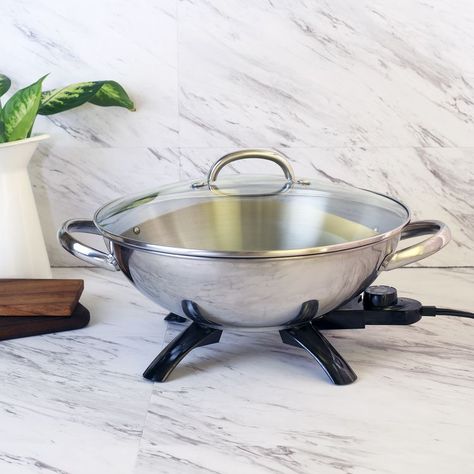 The Presto Stainless Steel Electric Wok Passes The Stir-Fry Test Electric Wok, Best Wok, Carbon Steel Wok, Making French Fries, Wok Cooking, Quick Stir Fry, Vegetable Fried Rice, Stir Fry Dishes, Sweet Potato Noodles